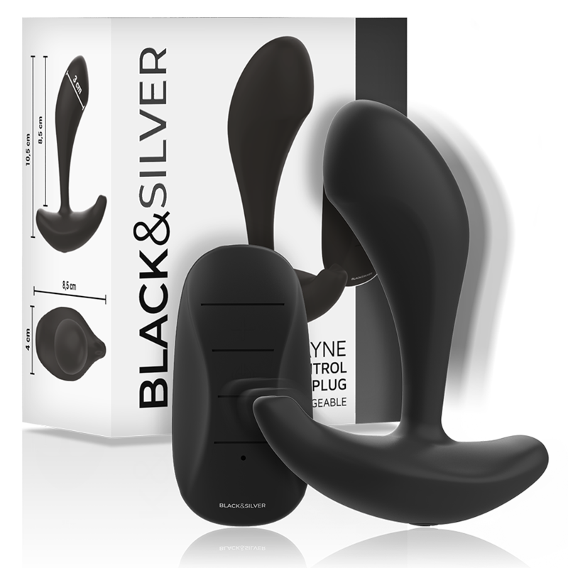 BLACK&amp;SILVER - SILICONE REMOTE CONTROL FOR DWAYNE ANAL PLUG