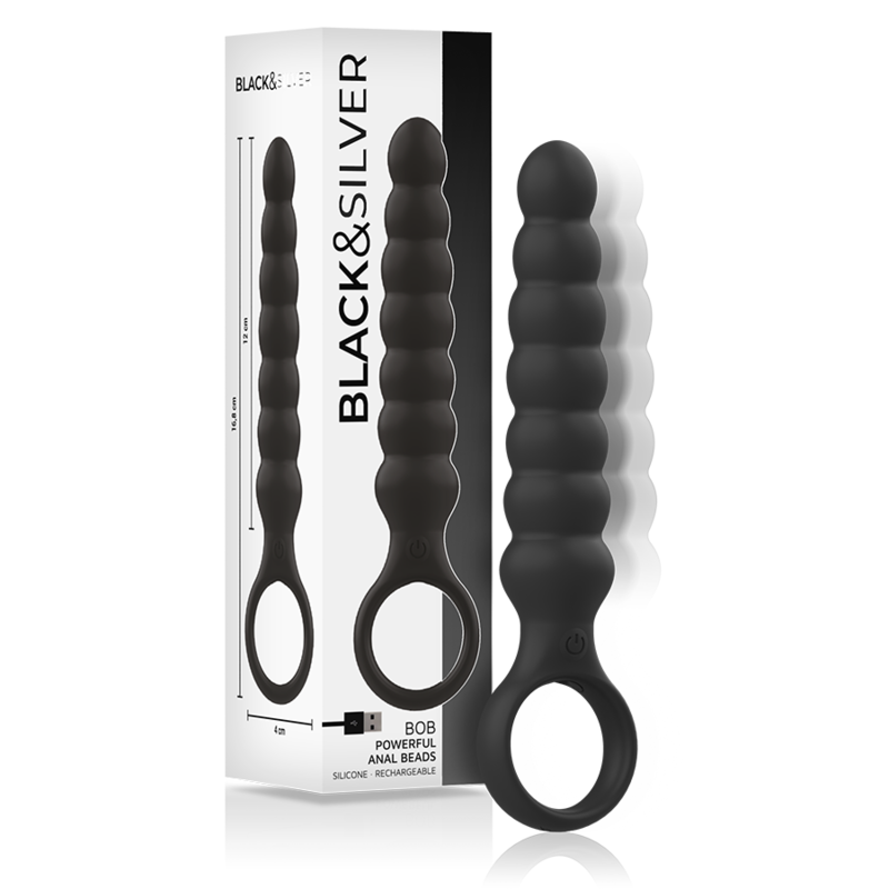 BLACK&amp;SILVER - BOB POWERFUL SILICONE ANAL DILATOR