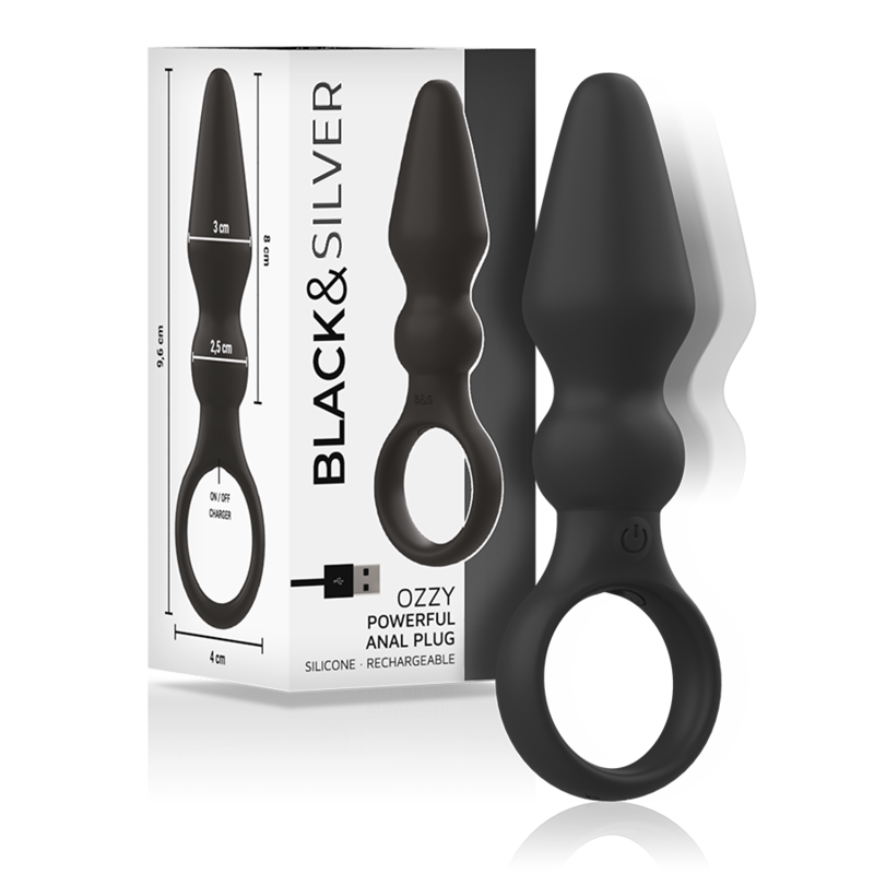 BLACK&amp;SILVER - OZZY POWERFUL SILICONE ANAL PLUG