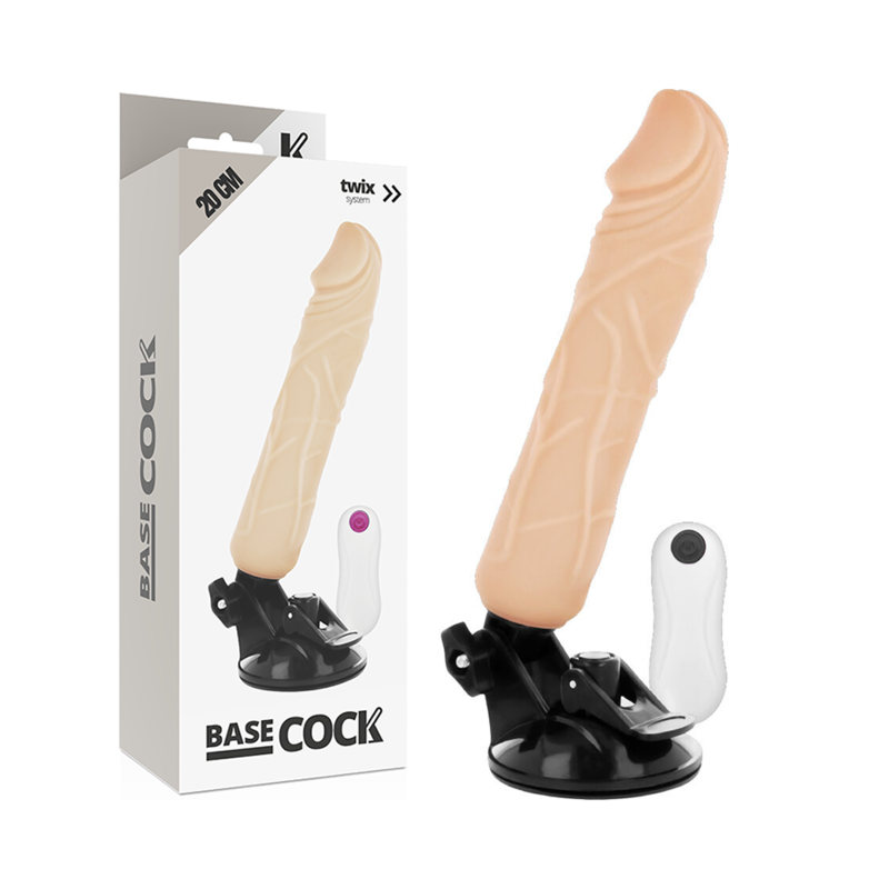 BASECOCK - VIBRADOR REALISTA CON CONTROL REMOTO NATURAL 20 CM -O- 4 CM