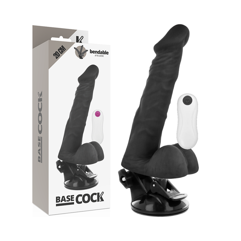 BASECOCK - VIBRATEUR ARTICULABLE TÉLÉCOMMANDE NATUREL 20 CM -O- 4.5 CM