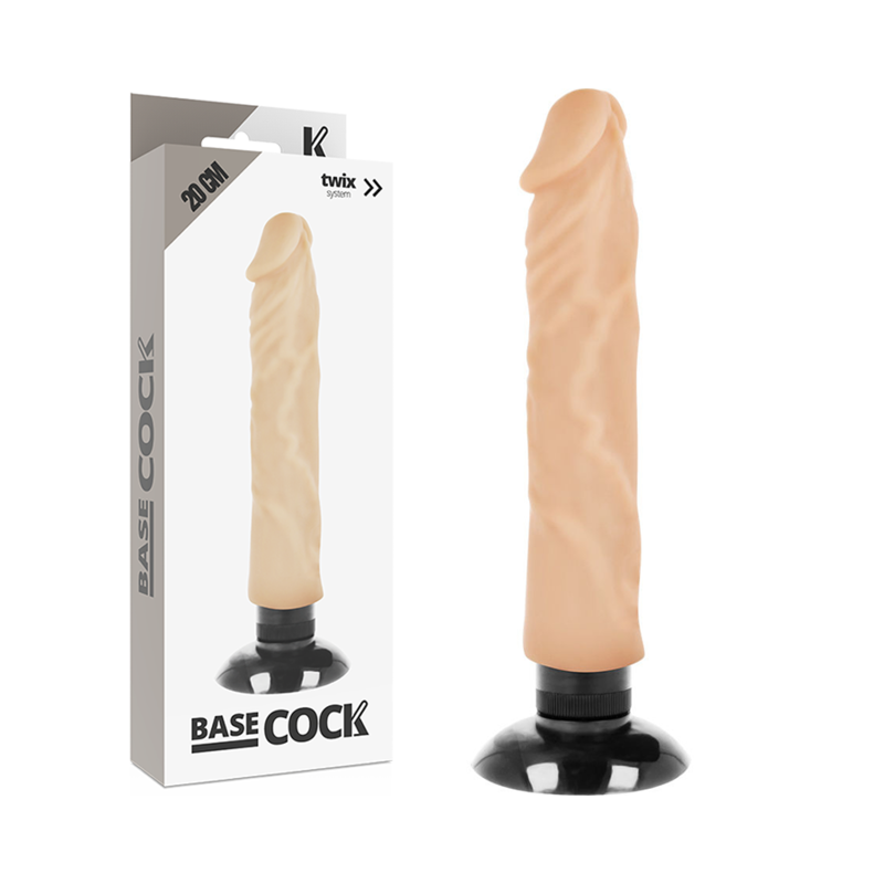 BASECOCK - VIBRADOR REALISTA 2-1 NATURAL 20 CM -O- 4 CM