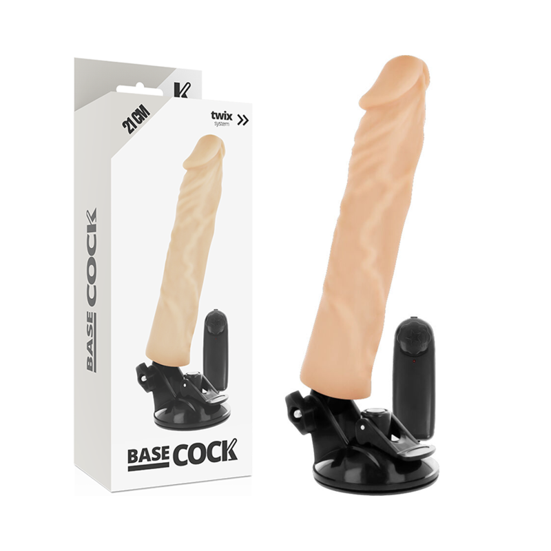 BASECOCK - VIBRADOR REALISTA CON CONTROL REMOTO NATURAL 21 CM -O- 4 CM