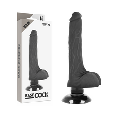 BASECOCK - VIBRADOR REALISTA 2-1 NATURAL 18,5 CM -O- 4 CM