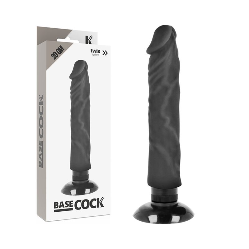 BASECOCK - VIBRADOR REALISTA 2-1 NATURAL 20 CM -O- 4 CM