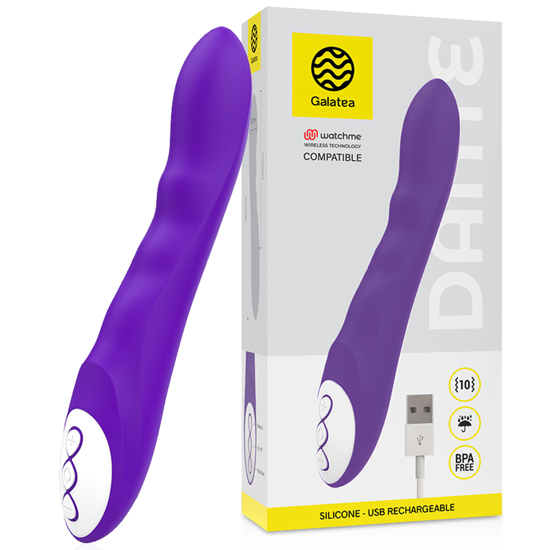 GALATEA - VIBRADOR DANTE LILA COMPATIBLE CON TECNOLOGÍA INALÁMBRICA WATCHME