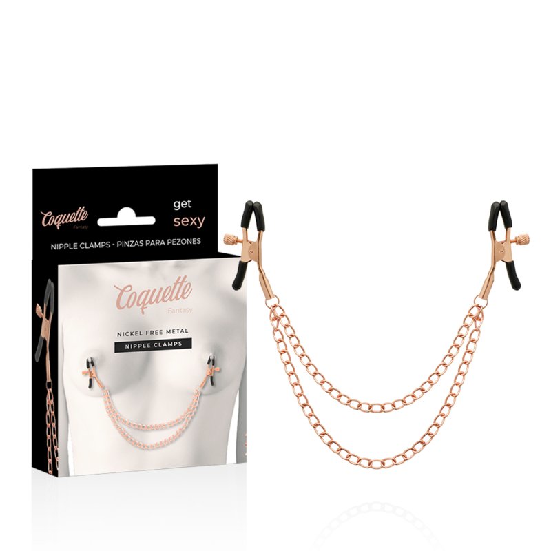 COQUETTE CHIC DESIRE - PINCES METELONS FANTAISIE EN MÉTAL AVEC CHAÎNE