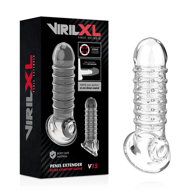 VIRILXL - EXTENSIÓN DEL PENE Y FUNDA TRANSPARENTE V15