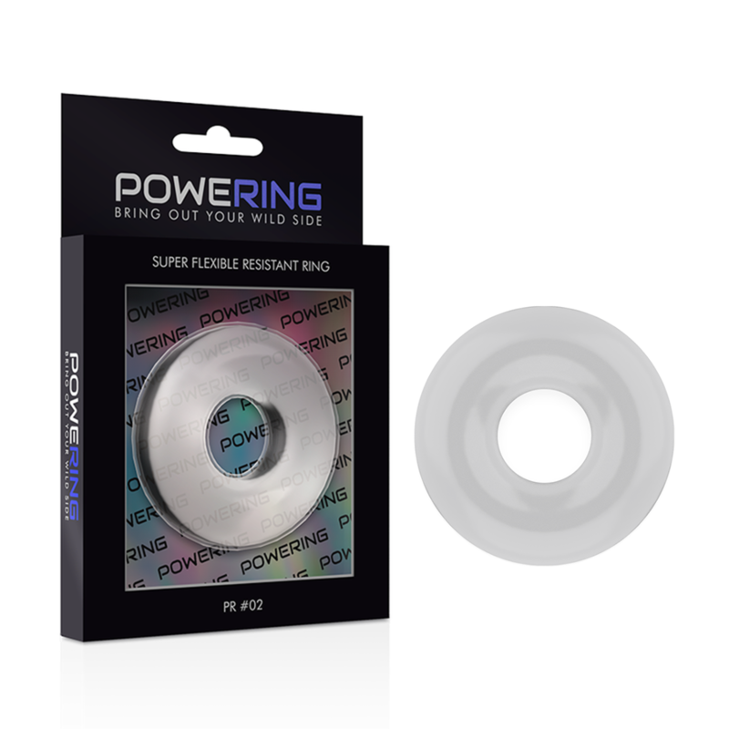 POWERING - ANNEAU PÉNIS SUPER FLEXIBLE ET RÉSISTANT 4,5CM CLAIR