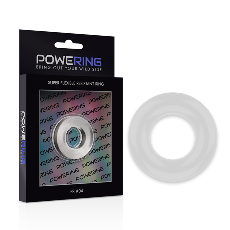 POWERING - ANILLO PARA EL PENE SUPER FLEXIBLE Y RESISTENTE 3.8CM PR04 CLARO