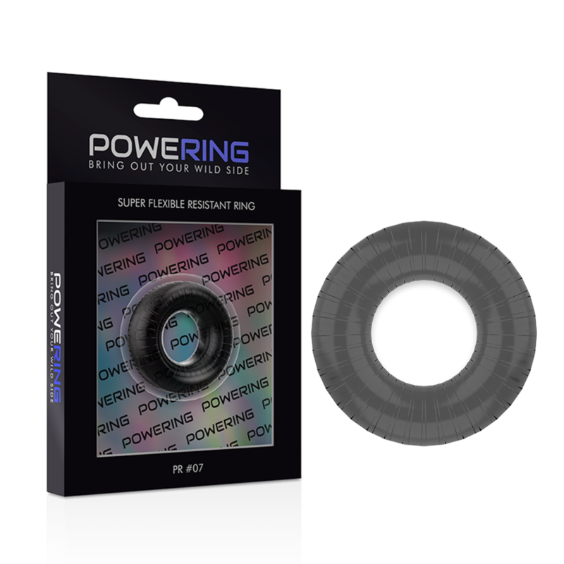 POWERING - ANILLO PARA EL PENE SUPER FLEXIBLE Y RESISTENTE 4.5CM PR07 NEGRO