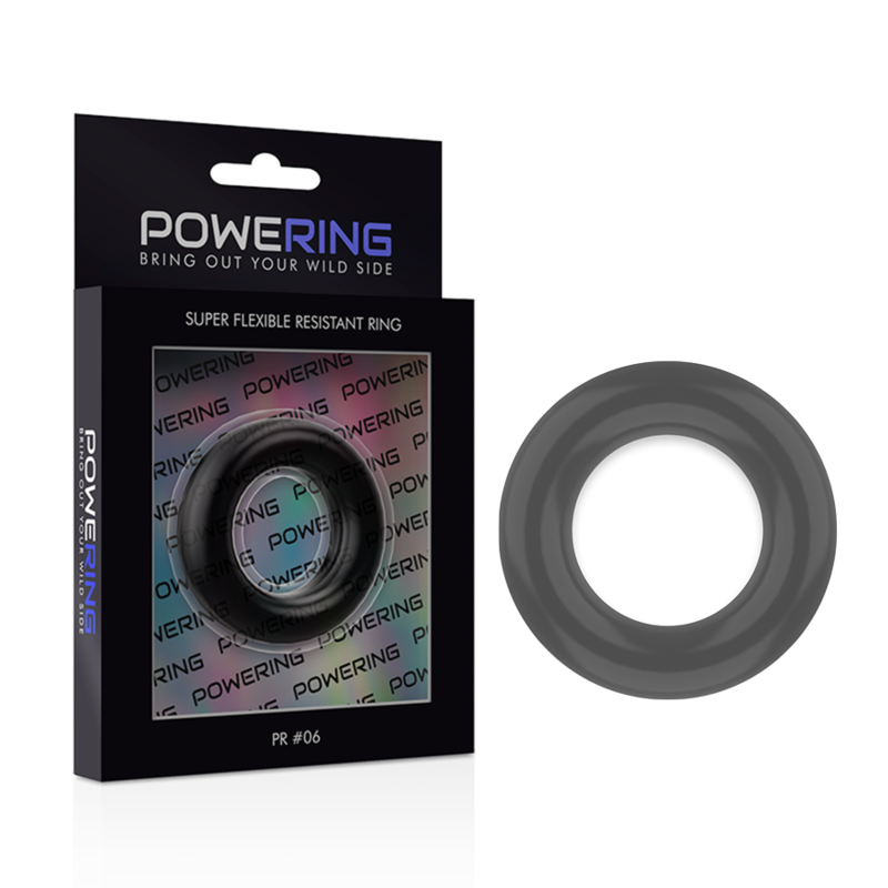 POWERING - ANILLO PARA EL PENE SUPER FLEXIBLE Y RESISTENTE 5.5CM PR06 NEGRO