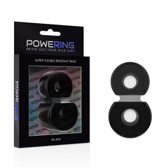 POWERING - ANILLO DOBLE PARA EL PENE SUPER FLEXIBLE Y RESISTENTE PR09 NEGRO