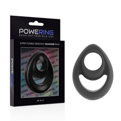 POWERING - ANILLO PARA PENE Y TESTICULOS SUPER FLEXIBLE Y RESISTENTE PR14 NEGRO