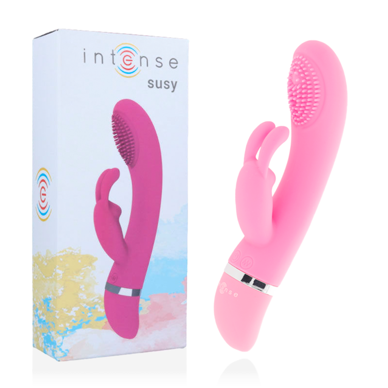 INTENSE - VIBRADOR OSCILANTE SUSY SILICONA CONEJO ROSA