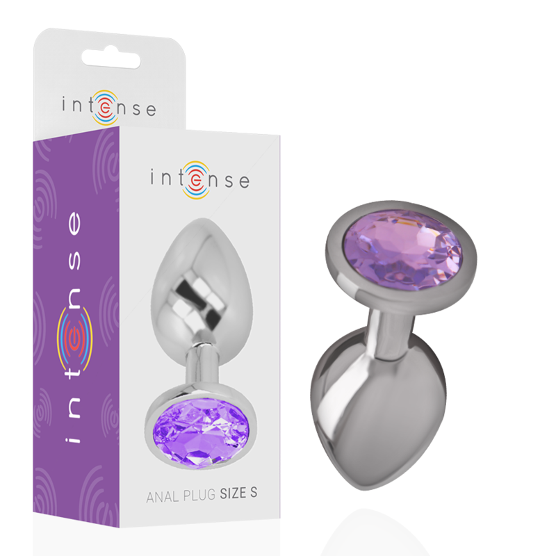 INTENSE - PLUG ANAL DE METAL DE ALUMINIO CON CRISTAL MORADO TALLA L