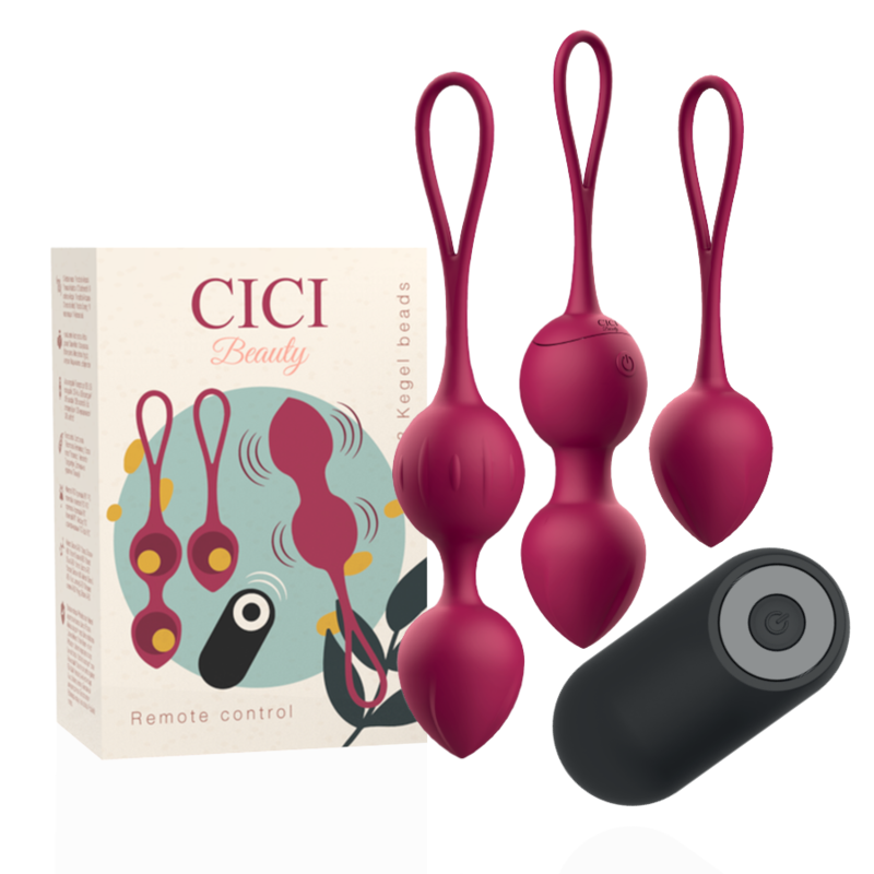 CICI BEAUTY - PREMIUM SILICONE 3 PERLES DE KEGEL VIBRANTES TÉLÉCOMMANDE