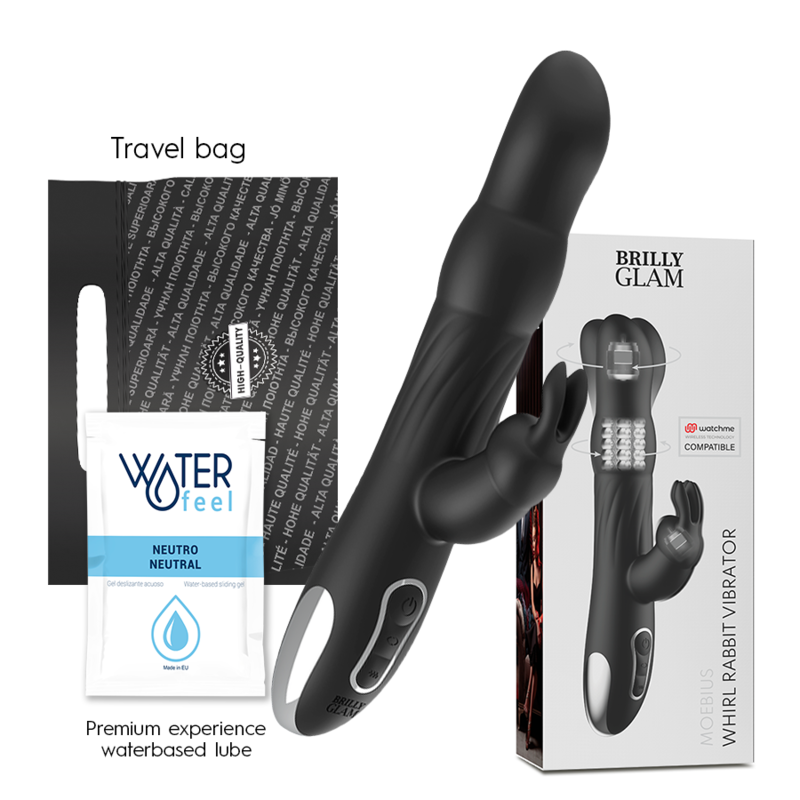 VIBRADOR Y ROTADOR BRILLY GLAM MOEBIUS CONEJO COMPATIBLE CON TECNOLOGÍA INALÁMBRICA WATCHME