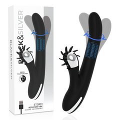 BLACK&amp;SILVER – VIBRADOR ROTATION RABBIT STORM