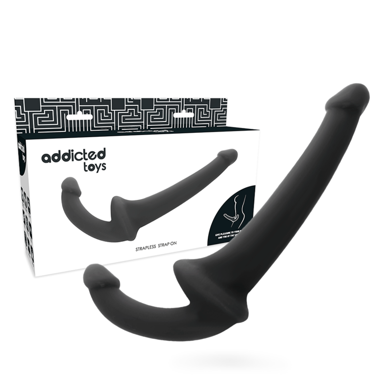 ADDICTED TOYS - BLACK STRAIGHT-FREE DILDO WITH ARN S