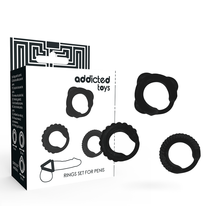 ADDICTED TOYS - JUEGO DE ANILLO C NEGRO