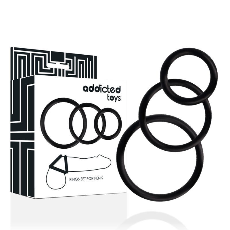 ADDICTED TOYS - BLACK COCK RING SET