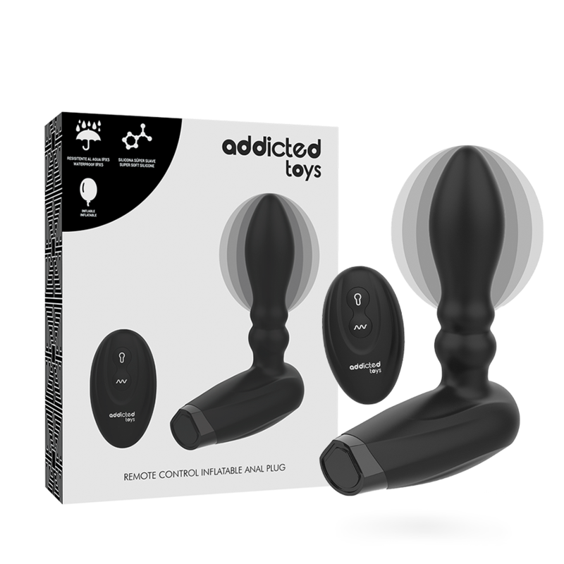 ADDICTED TOYS - REMOTE CONTROLLED INFLATABLE PLUG - 10 VIBRATION MODES