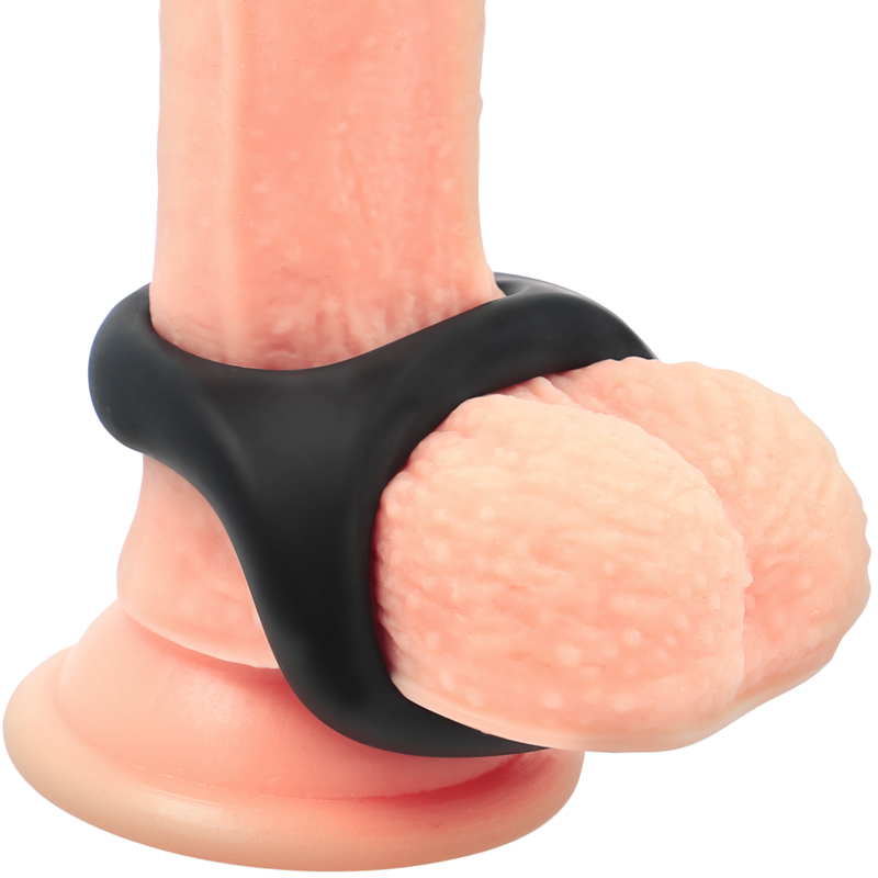 POWERING - ANILLO PARA PENE Y TESTICULOS SUPER FLEXIBLE Y RESISTENTE PR13 NEGRO