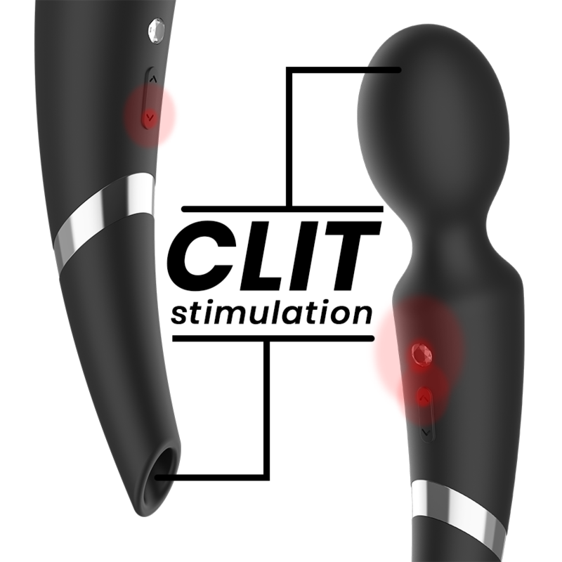 BLACK&SILVER - MASSEUR ET ASPIRATION RECHARGEABLE EN SILICONE BECK NOIR