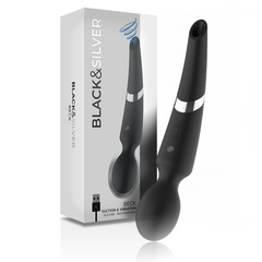 BLACK&amp;SILVER - MASAJEADOR Y SUCCIÓN RECARGABLE DE SILICONA BECK BLACK