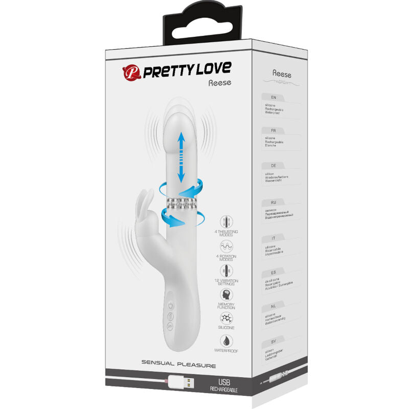 PRETTY LOVE - VIBRADOR REESE CON ROTACIÓN PLATA