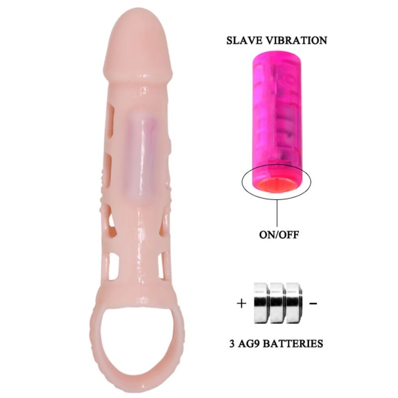 PRETTY LOVE - FUNDA EXPANSOR DE PENE HARRISON CON VIBRACIÓN Y CORREA 13,5 CM