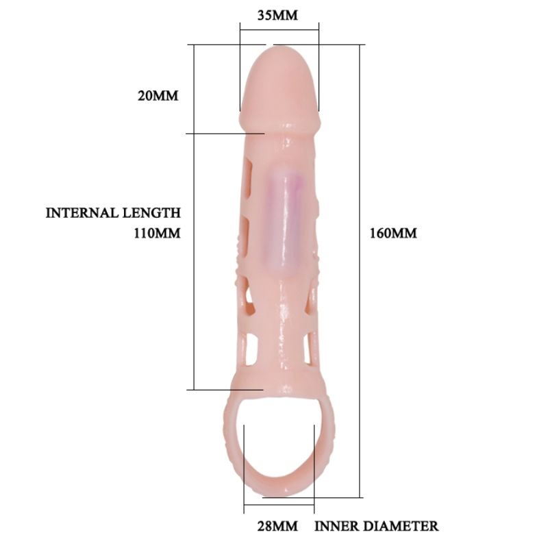 PRETTY LOVE - FUNDA EXPANSOR DE PENE HARRISON CON VIBRACIÓN Y CORREA 13,5 CM