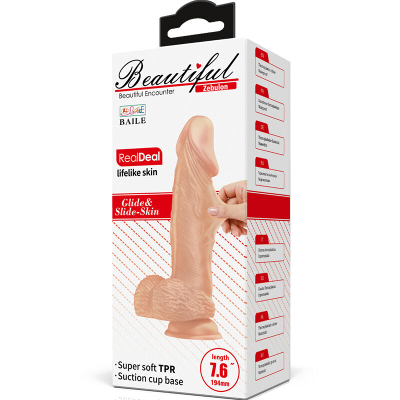 BAILE - BEAUTIFUL MEETING ZEBULON DILDO FLEXIBLE REALISTA 19,4 CM NATURAL