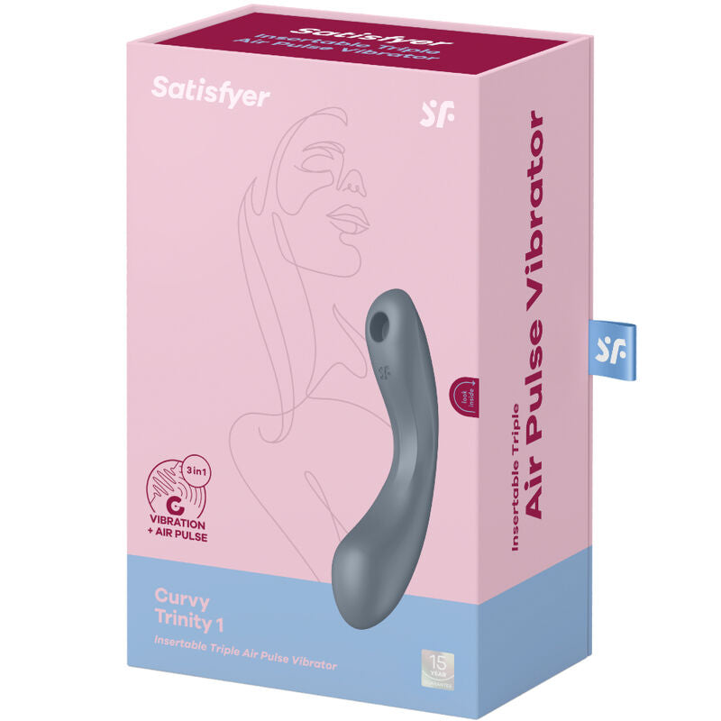 SATISFYER - CURVE TRINITY 1 AIR PULSE VIBRATION ROUGE