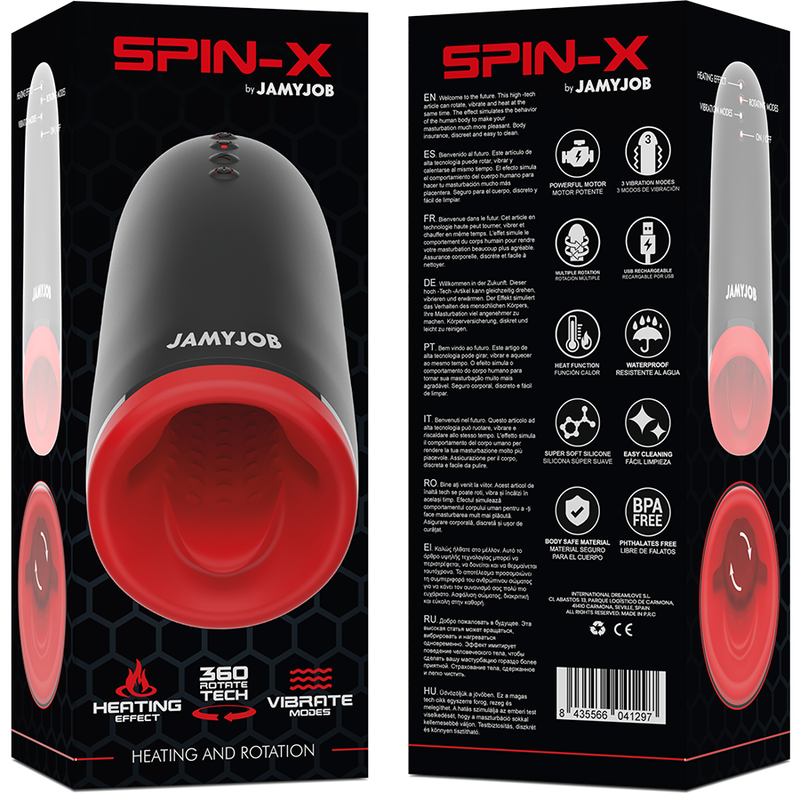 JAMYJOB - MASTURBADOR GIRATORIO Y CALEFACTABLE SPIN-X