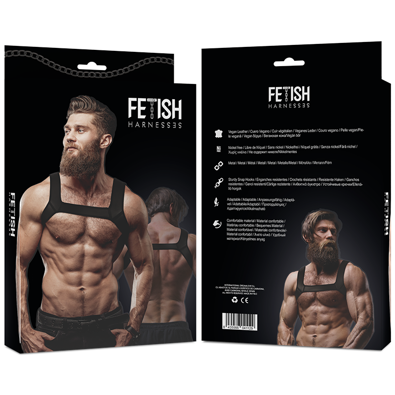 FETISH ACTITUD SUMISA - ARNÉS DE PECHO DE NEOPRENO PARA HOMBRE TALLA L