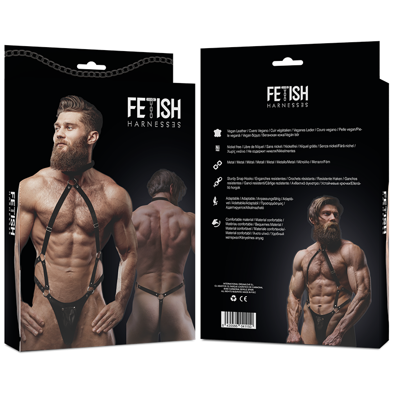 FETISH SUBMISSIVE ATTITUDE - HARNAIS JOCK STRAP EN CUIR ÉCOLOGIQUE POUR HOMMES