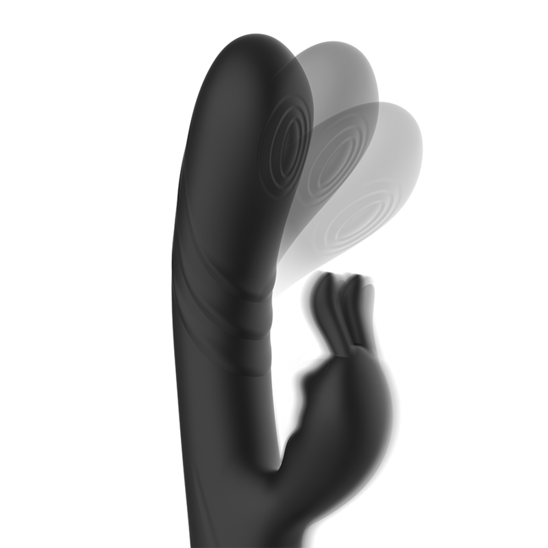 BLACK&SILVER - STIMULATEUR DE LAPIN EN SILICONE RECHARGEABLE JAMIE NOIR