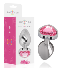 INTENSE - PLUG ANAL DE METAL DE ALUMINIO CORAZÓN ROSA TALLA S