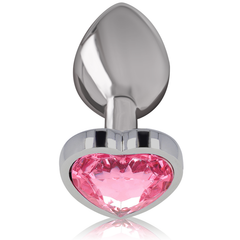 INTENSE - PLUG ANAL DE METAL DE ALUMINIO CORAZÓN ROSA TALLA L