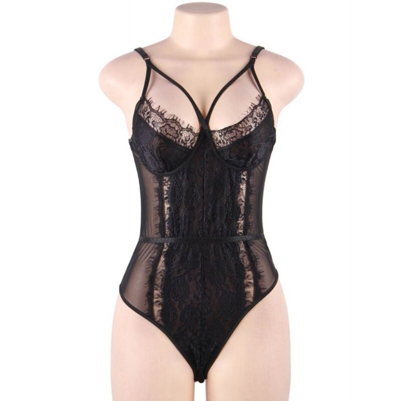 QUEEN LINGERIE - BLACK LACE TEDDY S/M