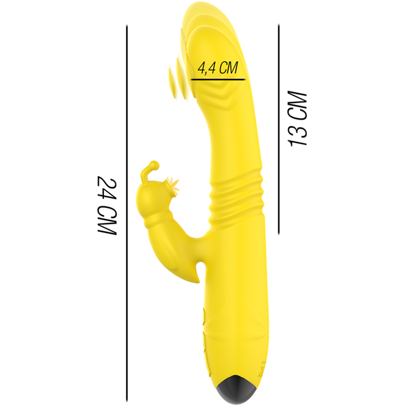 INTENSE - TOKY UP&amp;DOWN VIBRADOR MULTIFUNCIÓN CON ESTIMULADOR DEL CLITORAL AMARILLO