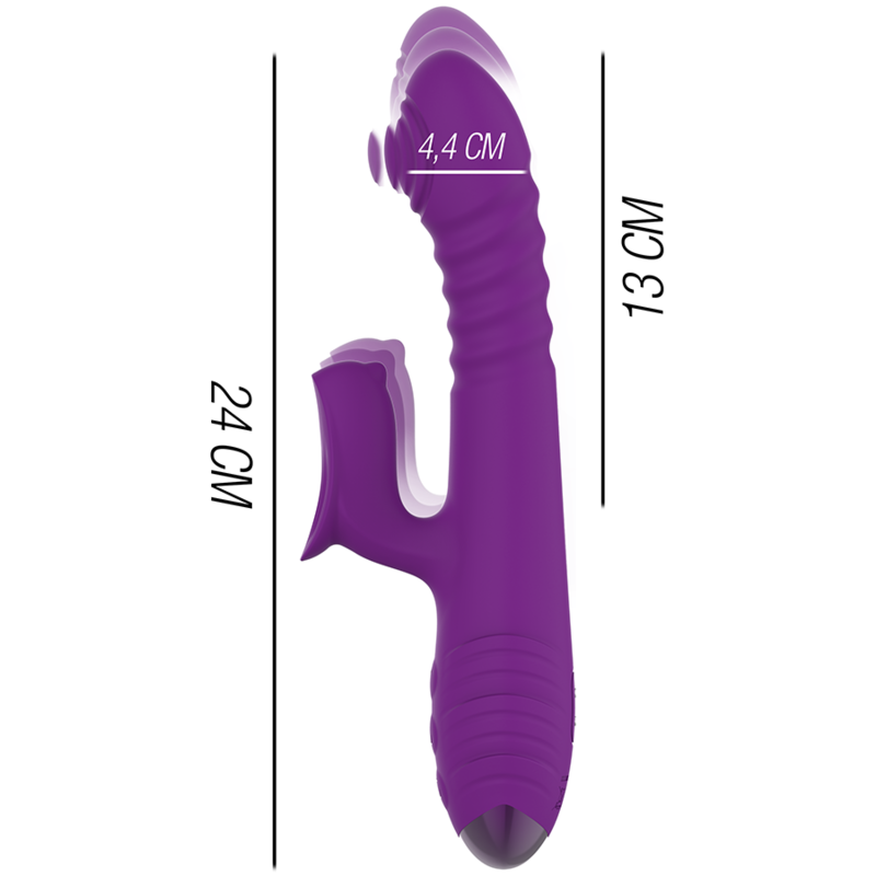 INTENSE - IGGY UP &amp; DOWN VIBRADOR MULTIFUNCIÓN RECARGABLE CON ESTIMULADOR DE CLITORAL MORADO