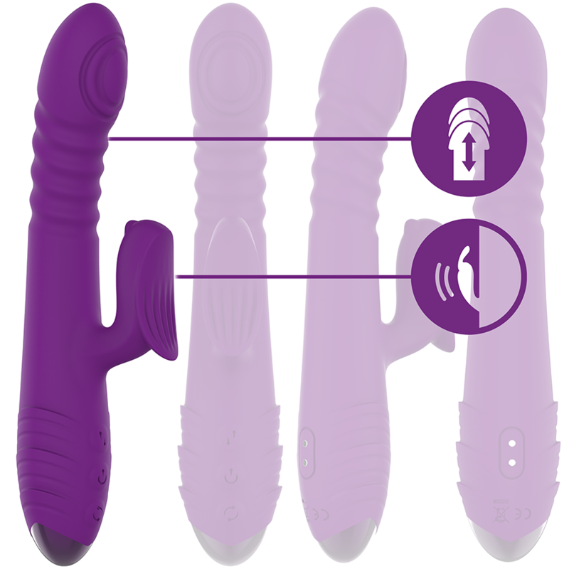 INTENSE - IGGY UP &amp; DOWN VIBRADOR MULTIFUNCIÓN RECARGABLE CON ESTIMULADOR DE CLITORAL MORADO