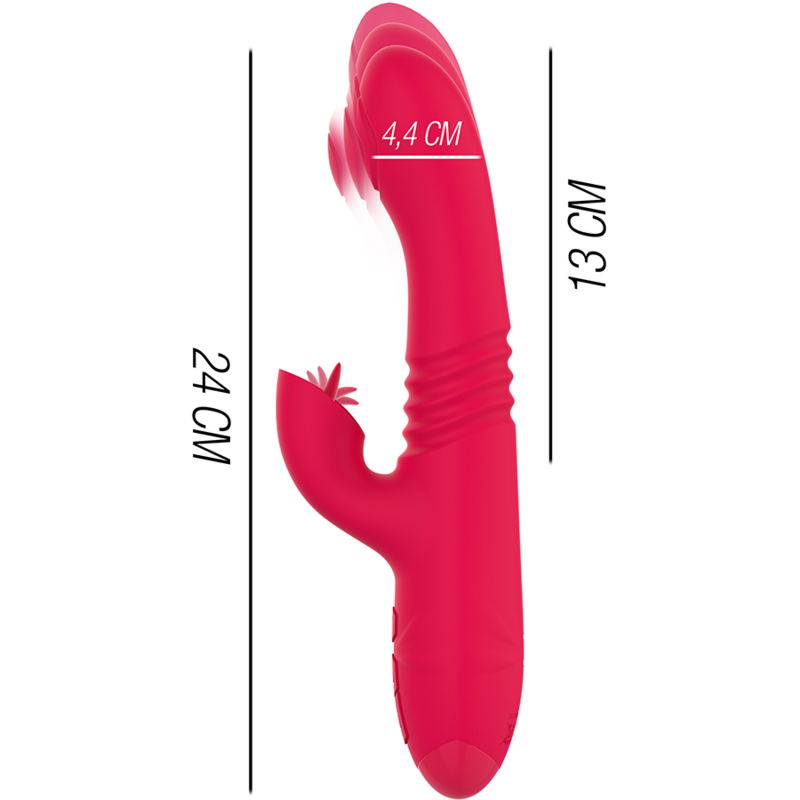 INTENSE - VIBRATEUR UP & DOWN RECHARGEABLE MULTIFONCTION DUA AVEC LANGUE ROUGE