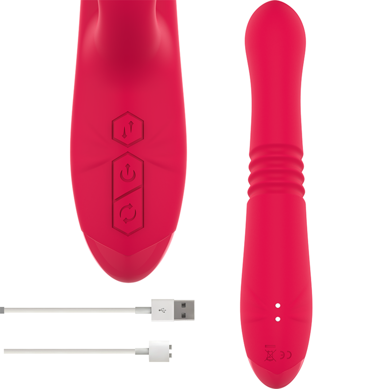 INTENSE - VIBRATEUR UP & DOWN RECHARGEABLE MULTIFONCTION DUA AVEC LANGUE ROUGE