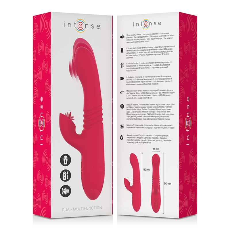 INTENSE - VIBRATEUR UP & DOWN RECHARGEABLE MULTIFONCTION DUA AVEC LANGUE ROUGE