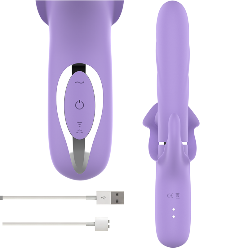 INTENSE - BILLIE VIBRADOR MULTIFUNCIÓN RECARGABLE SUCCIÓN Y PULSACIÓN MORADO