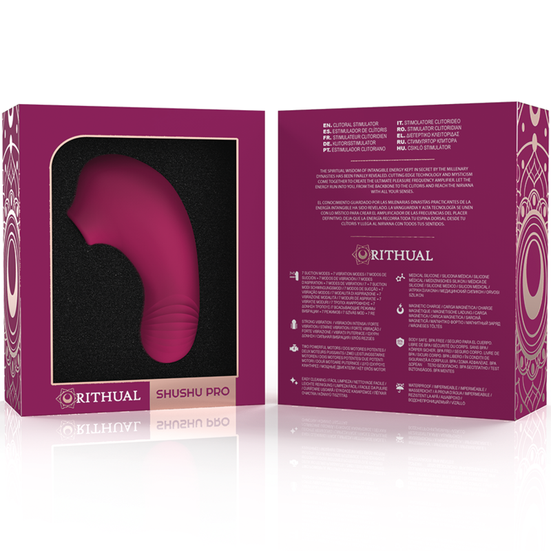 RITHUAL - ESTIMULADOR DE CLITORIS DE BOLSILLO SHUSHU PRO 2 POTENTES MOTORES DORQUIDOS